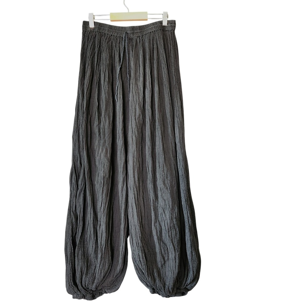 Step in Style Gauze Balloon Lantern Gauzy Pants One Size 28x27" Lagenlook Black